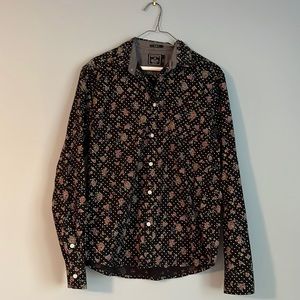 Artistry In Motion floral black button down shirt